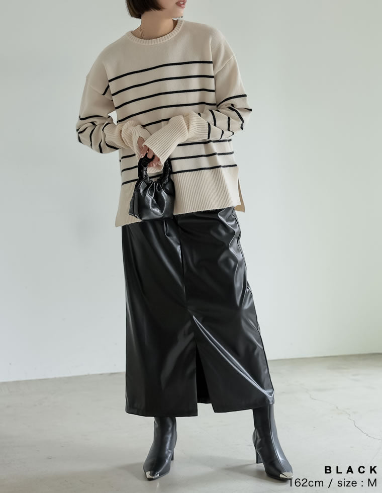 限定出品☆fumika uchida☆レザータイトスカート シルバー 【公式通販】