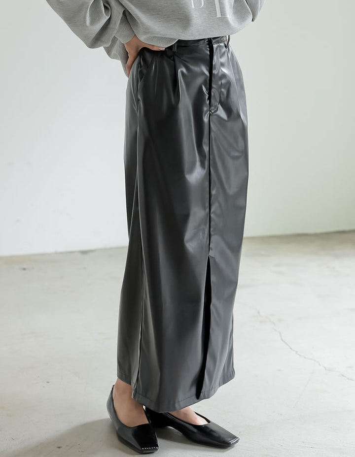 [TIME SALE][低身長/高身長サイズ有]メタリックフェイクレザータイトスカート スカート レディースファッション通販 リエディ