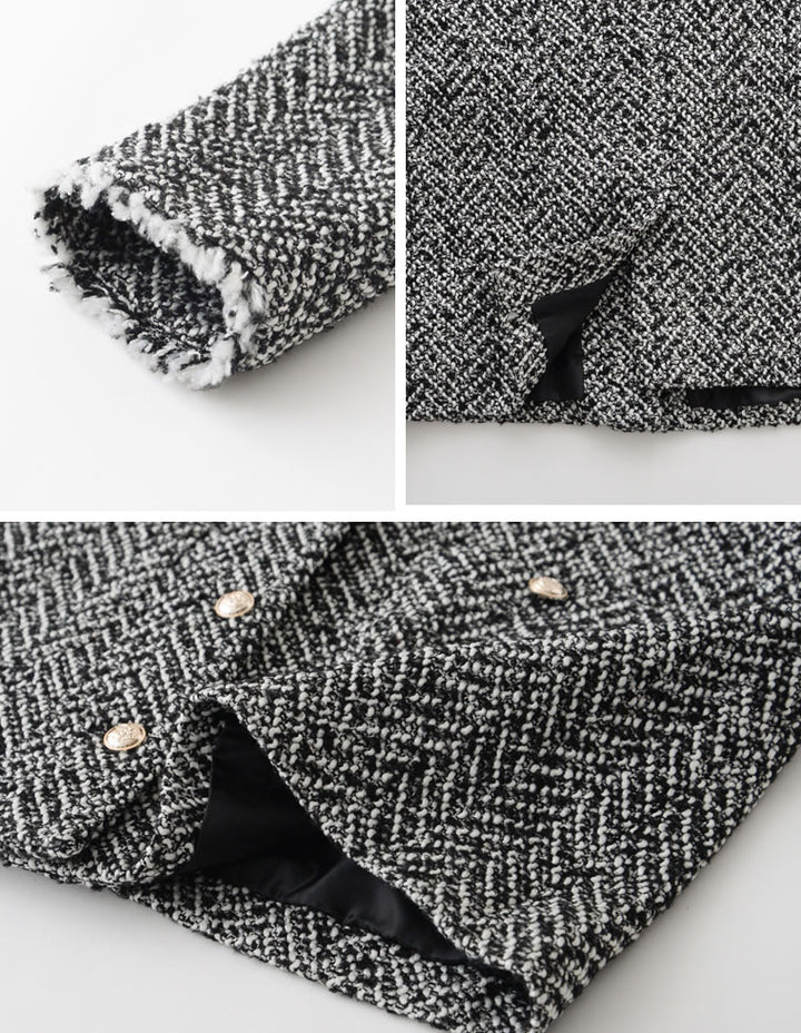 ツイードフリンジノーカラージャケット ジャケット/アウター レディースファッション通販 リエディ