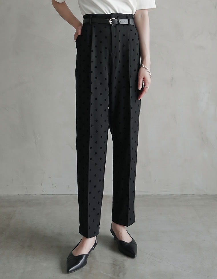フロッキードットカットツイルテーパードパンツ - パンツ通販 | 人気