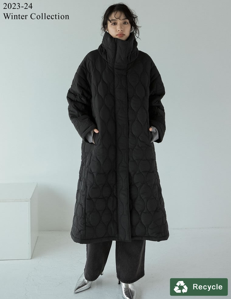 【人気】【ラルフローレン 】【美品】中綿コート キルティング ブラック S位ステンカラーコート