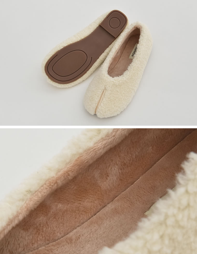 ボア足袋フラットシューズ - シューズ通販 | 人気レディース