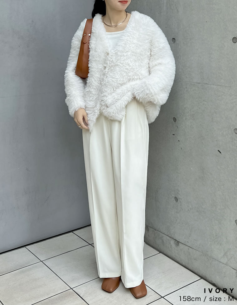 微起毛ツイルダブルタックワイドパンツ - パンツ通販 | 人気レディース