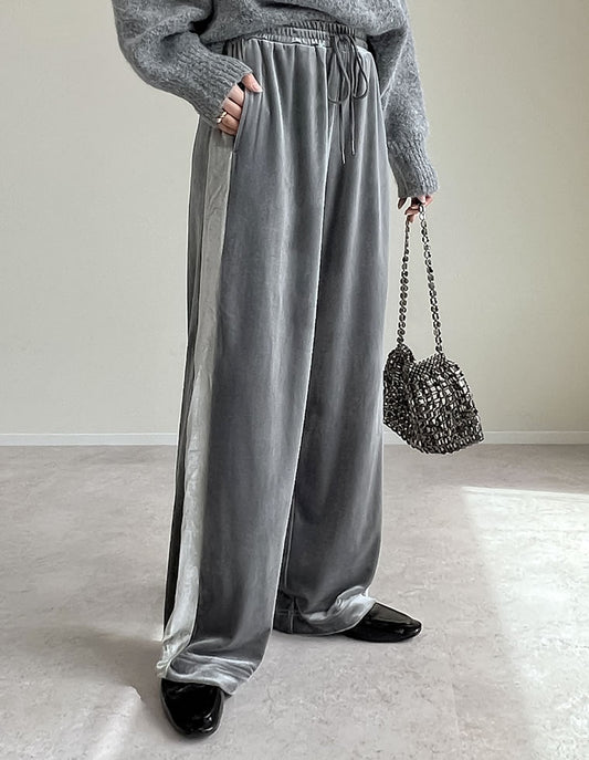 [低身長/高身長サイズ有]ベロアドロストストレートトラックパンツ パンツ 人気レディースファッション通販 リエディ