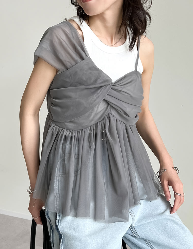 11800円新品♡スコットクラブ購入 異素材 ビスチェ
