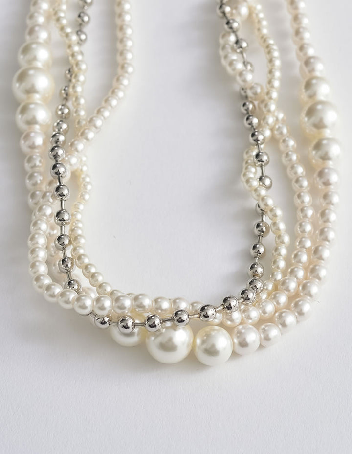 [新色追加][MEISM by Re:EDIT][オケージョン セレモニー]4連フェイクパールネックレス[返品交換不可][mb] アクセサリー 人気レディースファッション通販 リエディ