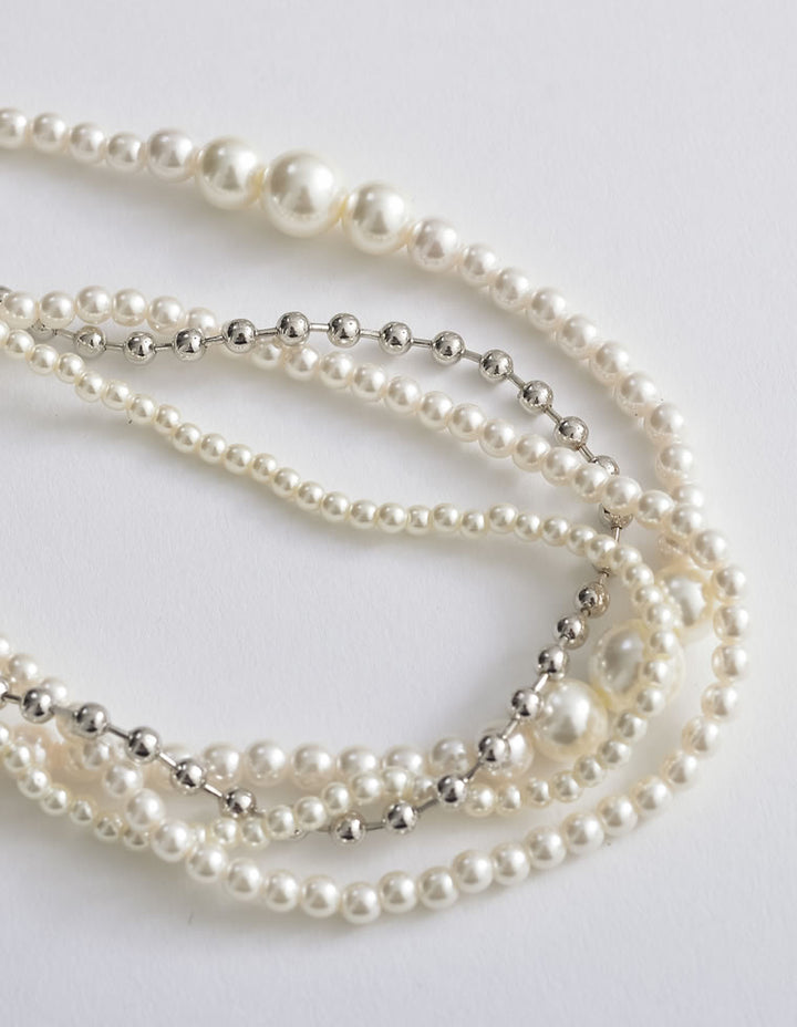 [新色追加][MEISM by Re:EDIT][オケージョン セレモニー]4連フェイクパールネックレス[返品交換不可][mb] アクセサリー 人気レディースファッション通販 リエディ