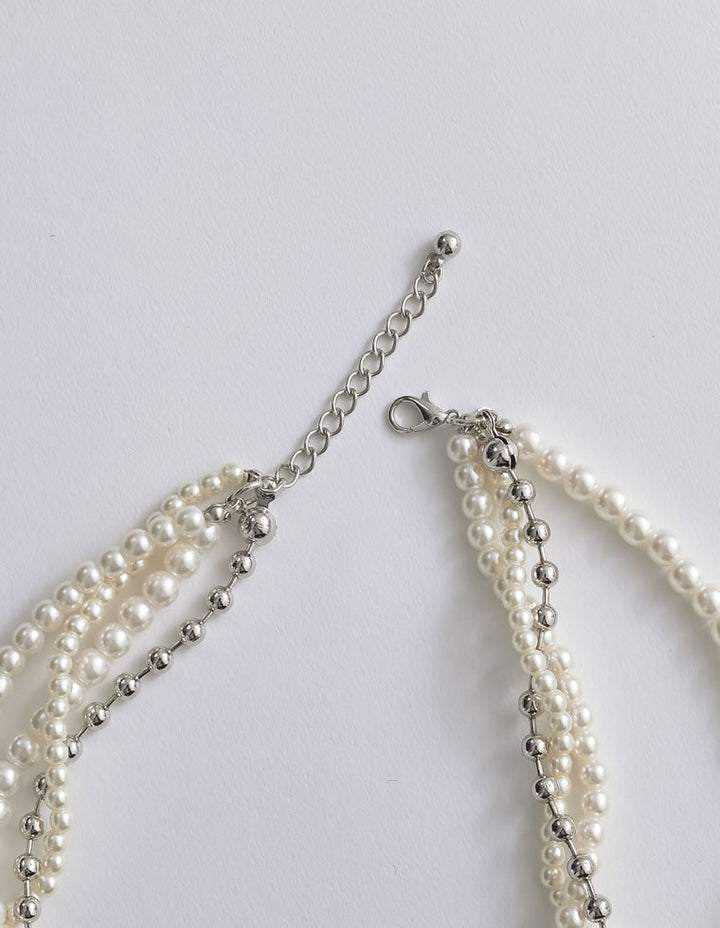 [新色追加][MEISM by Re:EDIT][オケージョン セレモニー]4連フェイクパールネックレス[返品交換不可][mb] アクセサリー 人気レディースファッション通販 リエディ