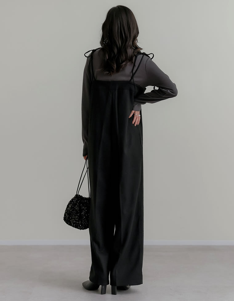 ウールタッチリボンサロペット - オールインワン通販 | 人気レディース