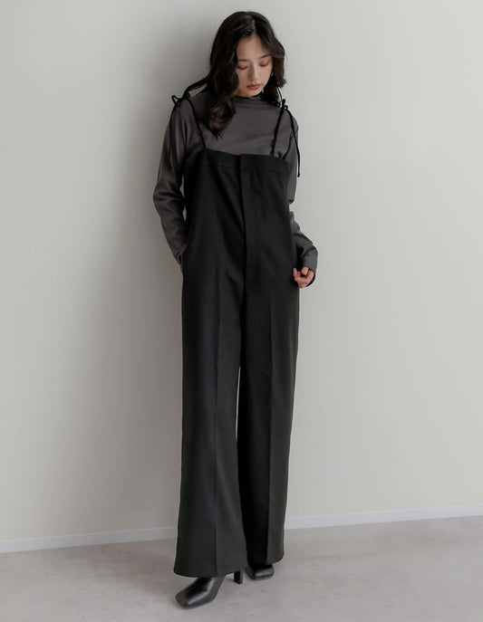 【TIME SALE 20%OFF】[低身長/高身長サイズ有][セレモニー]ウールタッチリボンサロペット オールインワン 人気レディースファッション通販 リエディ