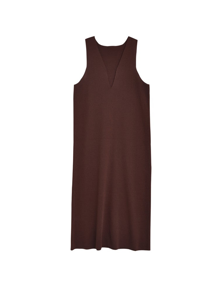 ミラノリブ変形キーネックIラインニットワンピース - ワンピース通販