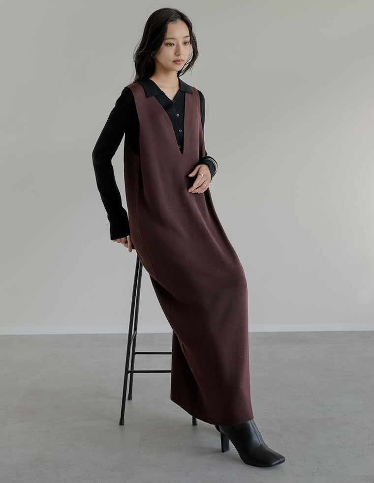 激レア　初期　20471120 トライヴェンテイ　変形ニットワンピース ミラノリブ変形キーネックIラインニットワンピース - ワンピース通販