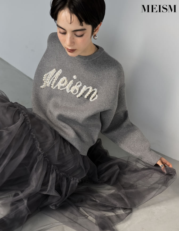 [2023-24 WINTER COLLECTION][MEISM by Re:EDIT]パールロゴニットトップス