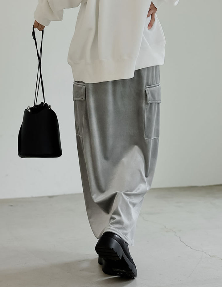 [TIME SALE][低身長/高身長サイズ有]カットベロアスリットカーゴスカート スカート レディースファッション通販 リエディ