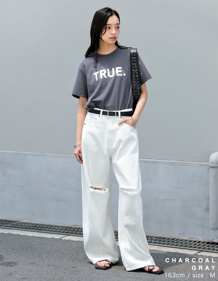 【TIME SALE 10%OFF ¥2,498⇒¥2,248】[UVカット][接触冷感][紫外線対策][新色追加]TRUEメタリックロゴプリントTシャツ[mb] トップス 人気レディースファッション通販 リエディ