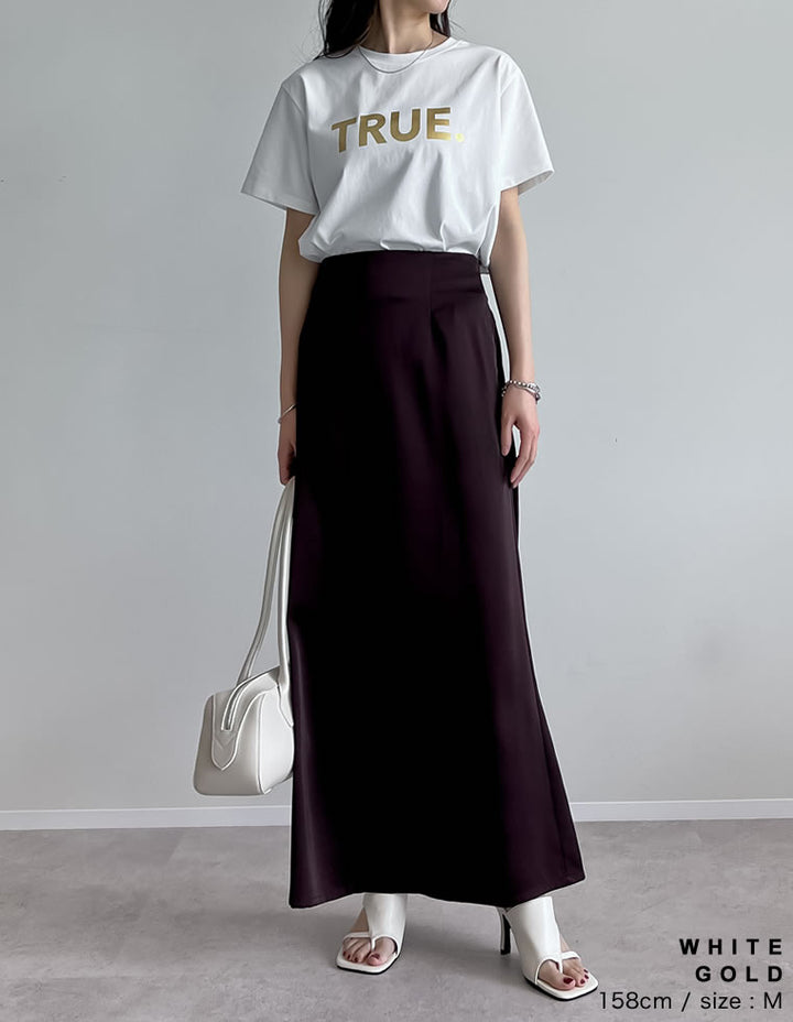 【TIME SALE 10%OFF ¥2,498⇒¥2,248】[UVカット][接触冷感][紫外線対策][新色追加]TRUEメタリックロゴプリントTシャツ[mb] トップス 人気レディースファッション通販 リエディ