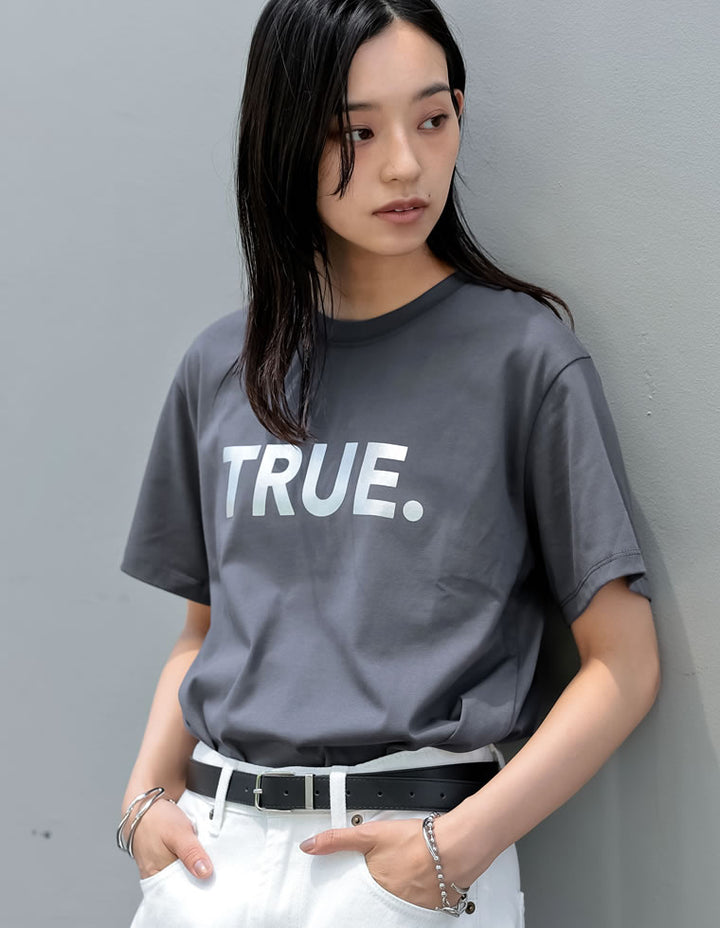 【TIME SALE 10%OFF ¥2,498⇒¥2,248】[UVカット][接触冷感][紫外線対策][新色追加]TRUEメタリックロゴプリントTシャツ[mb] トップス 人気レディースファッション通販 リエディ