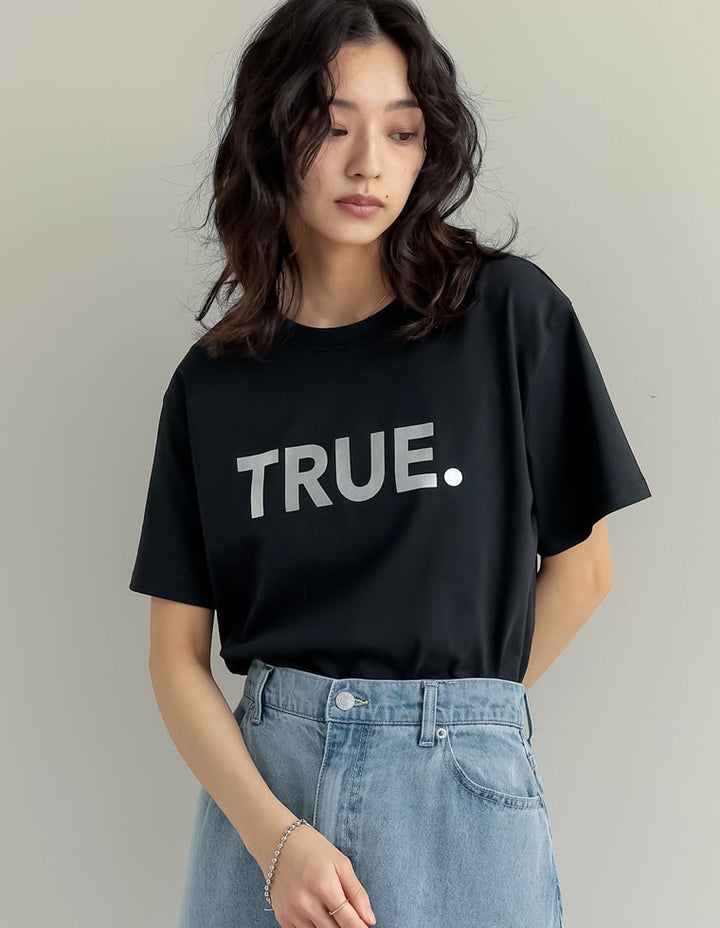 【TIME SALE 10%OFF ¥2,498⇒¥2,248】[UVカット][接触冷感][紫外線対策][新色追加]TRUEメタリックロゴプリントTシャツ[mb] トップス 人気レディースファッション通販 リエディ