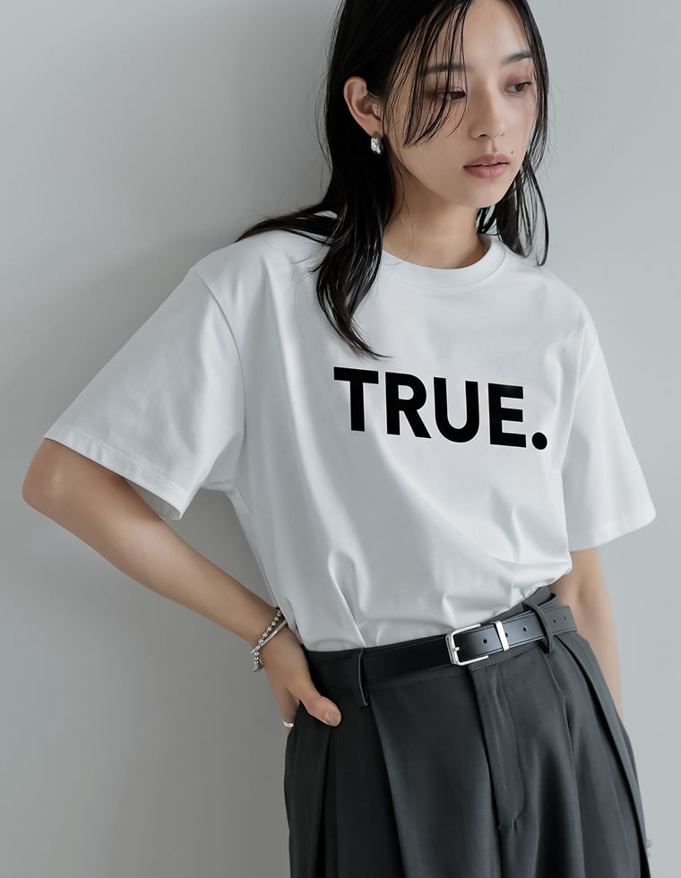 TRUEメタリックロゴプリントTシャツ - トップス通販 | 人気レディース