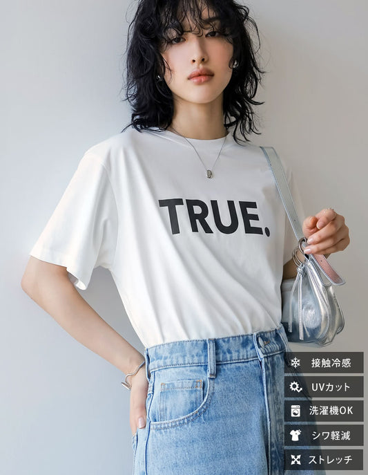 【TIME SALE 20%OFF】[UVカット][接触冷感][紫外線対策]TRUEロゴプリントTシャツ[mb]