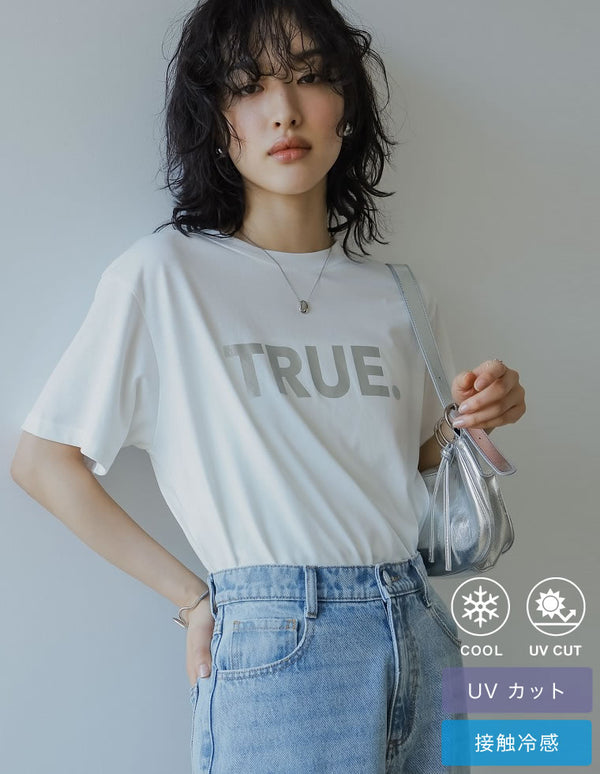 [UVカット][紫外線対策][新色追加]TRUEメタリックロゴプリントTシャツ[mb]