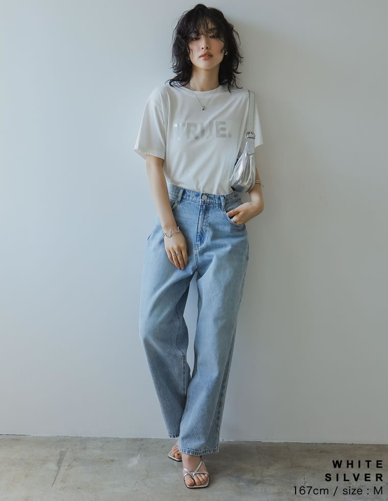 TRUEメタリックロゴプリントTシャツ - トップス通販 | 人気