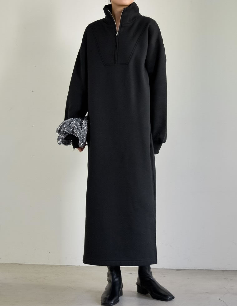 裏起毛ハーフジップワンピース - ワンピース通販 | 人気レディース