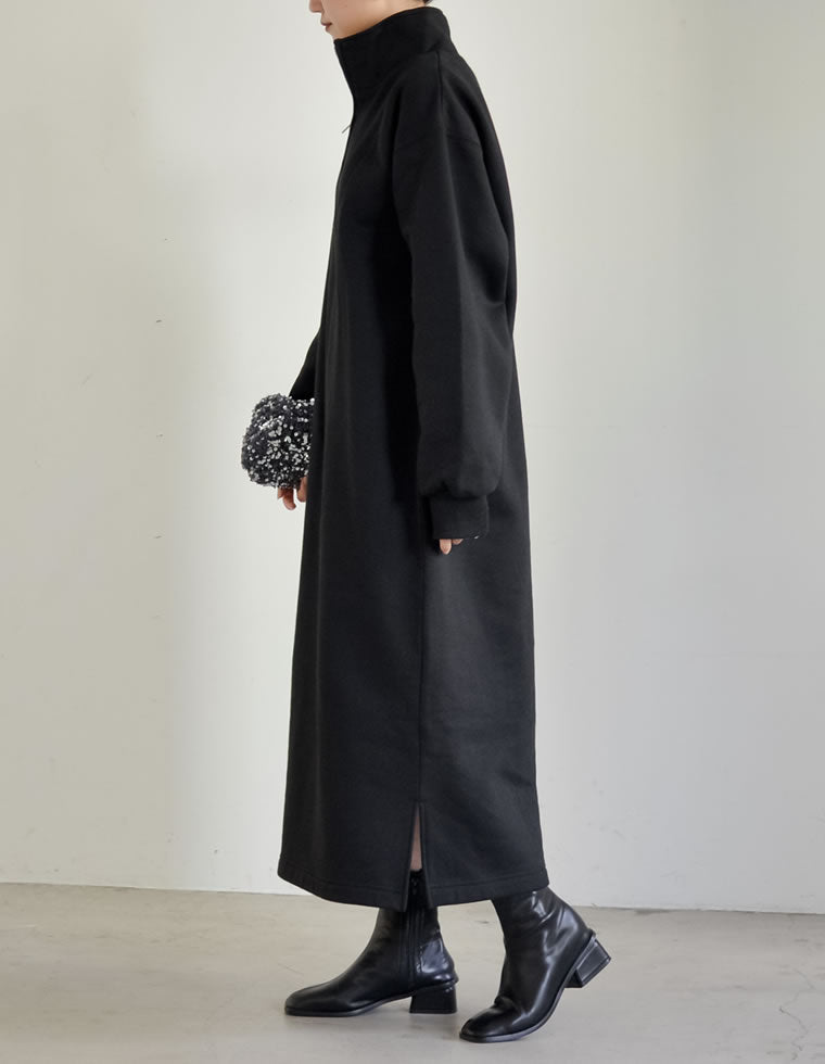 てぃんく プロフ必読☆ロングネックロンパース裏起毛 裏起毛ハーフジップワンピース - ワンピース通販 | 人気レディース