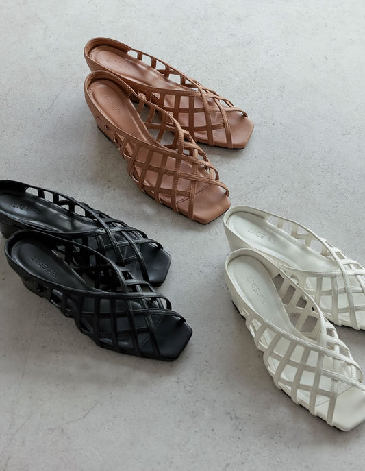 [大きいサイズ有]Vカットオープントゥメッシュサンダル シューズ 人気レディースファッション通販 リエディ