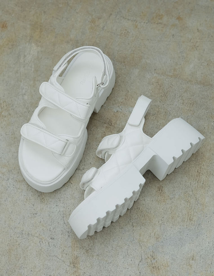 【TIME SALE 60%OFF ¥5,999⇒¥2,399】[大きいサイズ有]キルティングデザインスポーツサンダル シューズ 人気レディースファッション通販 リエディ