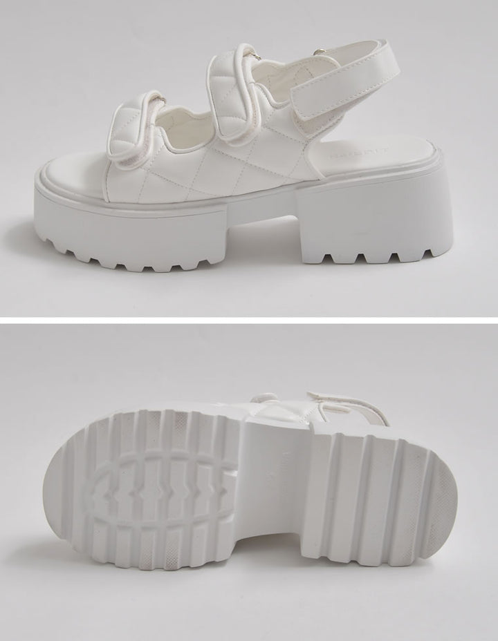 【TIME SALE 60%OFF ¥5,999⇒¥2,399】[大きいサイズ有]キルティングデザインスポーツサンダル シューズ 人気レディースファッション通販 リエディ