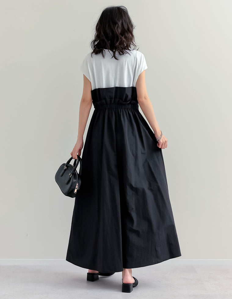 切り替えドロストフレアドッキングワンピ - ワンピース通販 | 人気