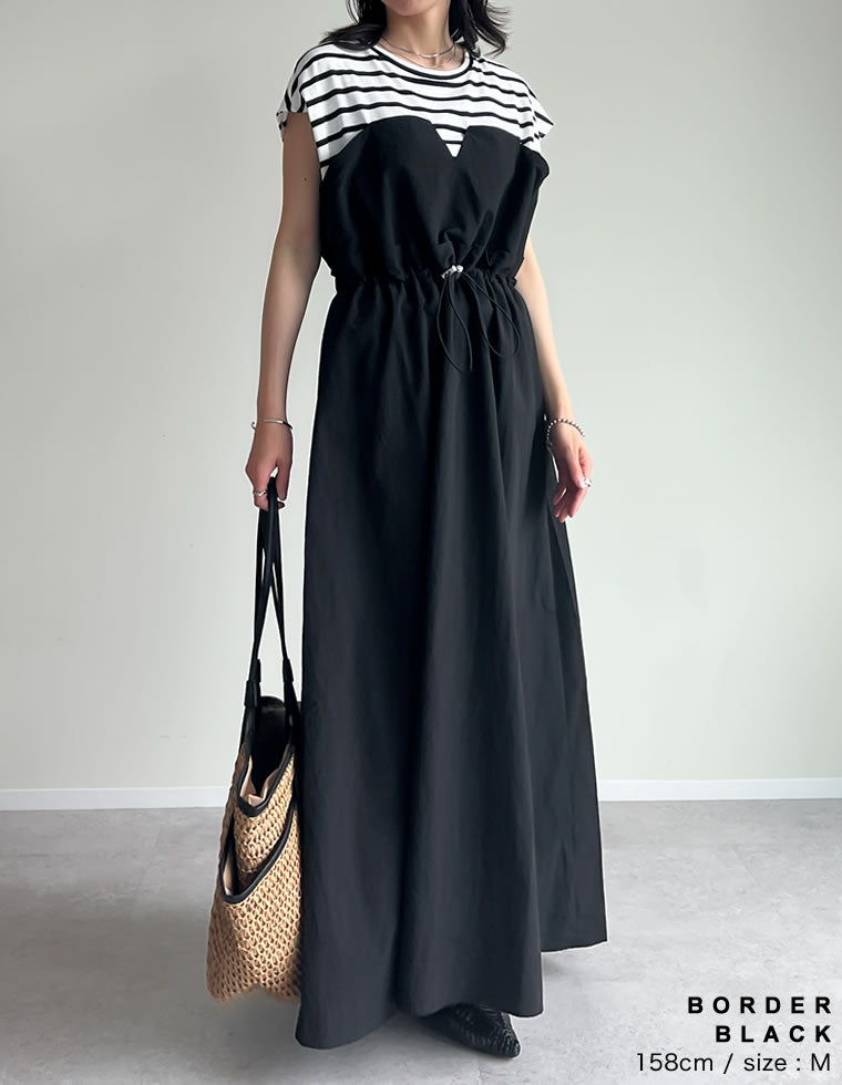 切り替えドロストフレアドッキングワンピ - ワンピース通販 | 人気