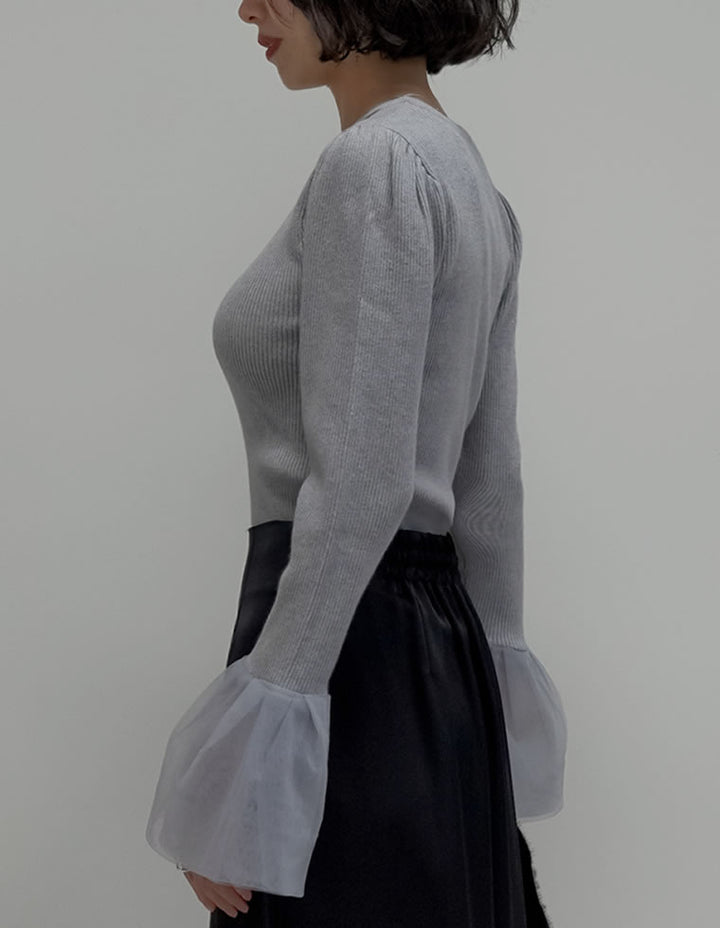 [累計販売枚数8000枚突破！][入卒式 セレモニー]チュールカフスリブニットトップス トップス 人気レディースファッション通販 リエディ