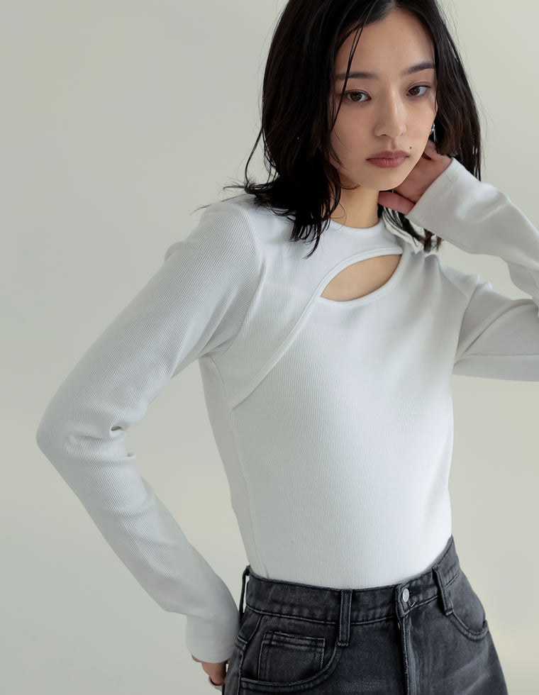 【 】CK Jeans カットアウトリップトップ◆送料無料 カットアウト Calvin Klein CALVIN KLEIN JEANS(カルバン