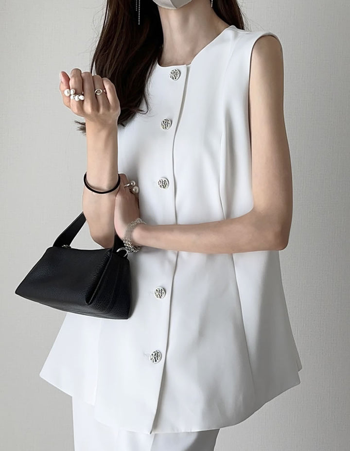 【TIME SALE 10%OFF ¥4,998⇒¥4,498】[mau×Re:EDIT][mauコラボ][オケージョン セレモニー]ドットor無地カットツイルペプラムベスト ジャケット/アウター 人気レディースファッション通販 リエディ