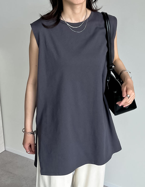 《期間限定！2BUY15%OFFクーポン対象》【SUMMER TIMESALE 20%OFF ¥2,498⇒¥1,998】[二の腕すっきり]コットンフレンチスリーブチュニックTシャツ[mb]