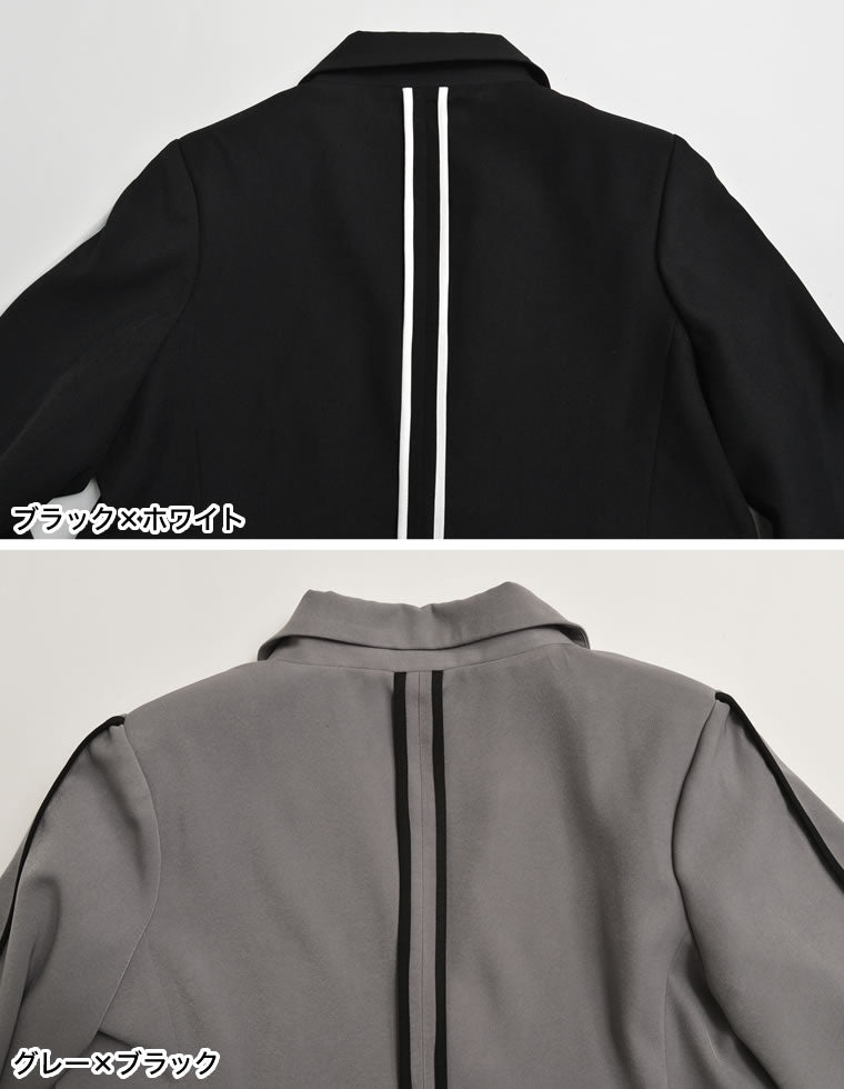 ソフトツイルラインデザインオーバーサイズジャケット - ジャケット