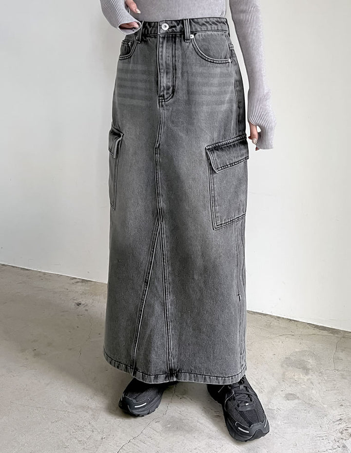 [2024SS COLLECTION][低身長サイズ有]コットンデニムカーゴスカート スカート レディースファッション通販 リエディ