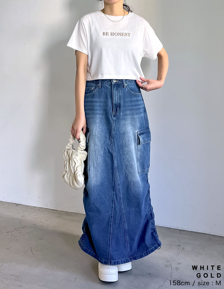 【TIME SALE 20%OFF ¥2,499⇒¥1,999】[着た瞬間ひんやり][接触冷感][UVカット]クロップド丈スパンコールロゴTシャツ[mb] トップス 人気レディースファッション通販 リエディ