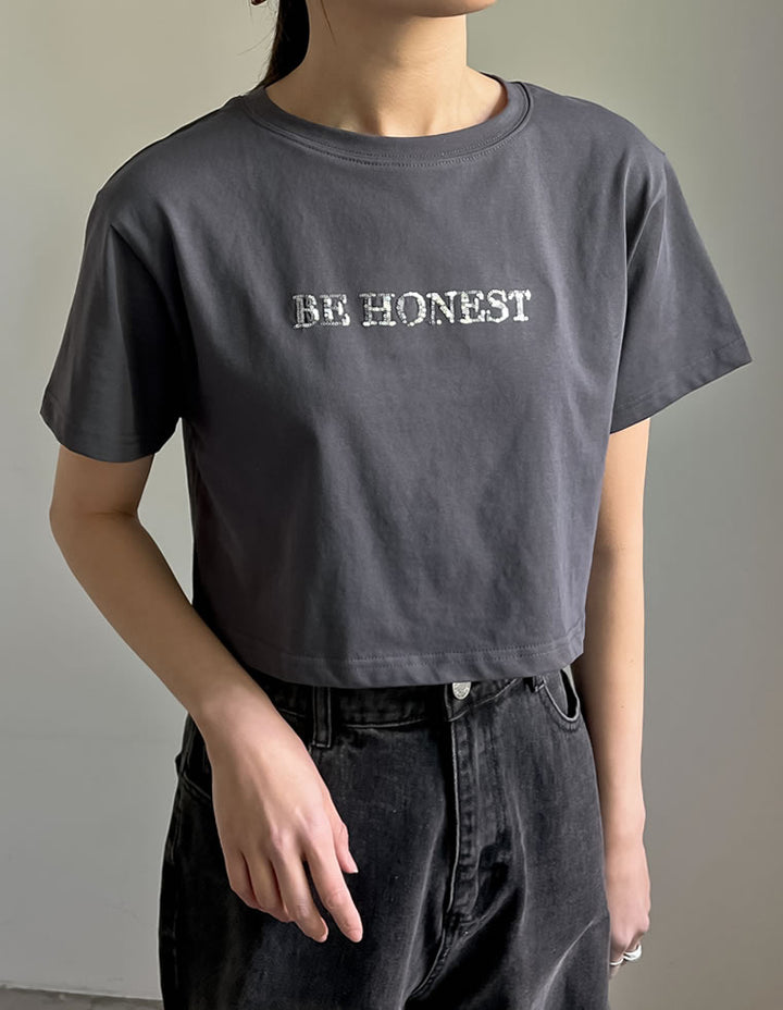 【TIME SALE 20%OFF ¥2,499⇒¥1,999】[着た瞬間ひんやり][接触冷感][UVカット]クロップド丈スパンコールロゴTシャツ[mb] トップス 人気レディースファッション通販 リエディ
