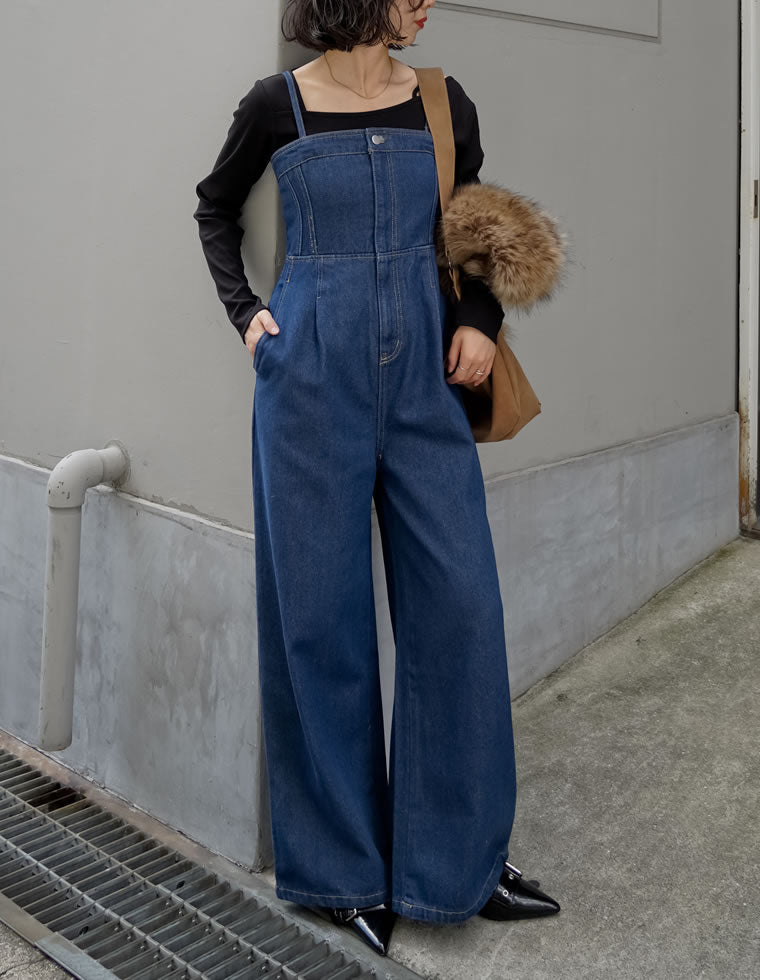 人気　iDea Luce デニムオールインワン サロペット 訳あり 人気 iDea Luce デニムオールインワン サロペット 訳あり - メルカリ