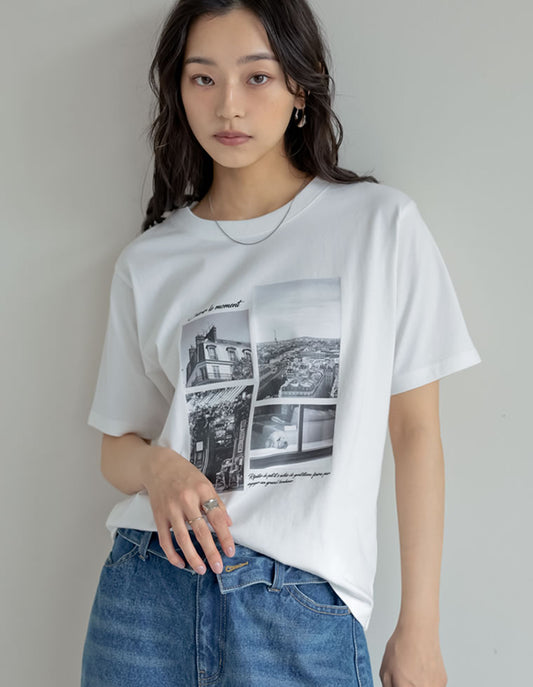 [リニューアル][UVカット][接触冷感][紫外線対策]PARISシティスケープTシャツ[mb] トップス 人気レディースファッション通販 リエディ