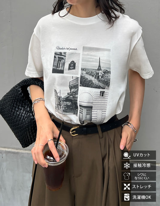 【TIME SALE 10%OFF ¥2,498⇒¥2,248】シーンナリーフォトプリントTシャツ[mb] トップス 人気レディースファッション通販 リエディ