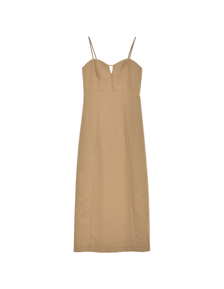 ライトツイルカッティングデザインIラインキャミワンピース