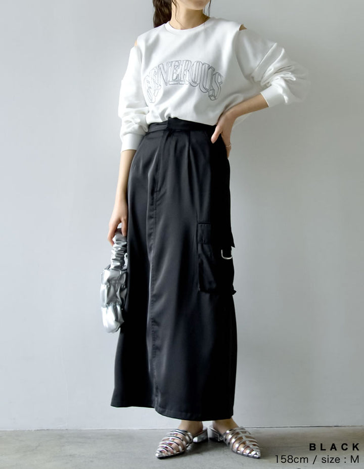 [2024SS COLLECTION][低身長サイズ有]サテンカーゴスカート スカート レディースファッション通販 リエディ