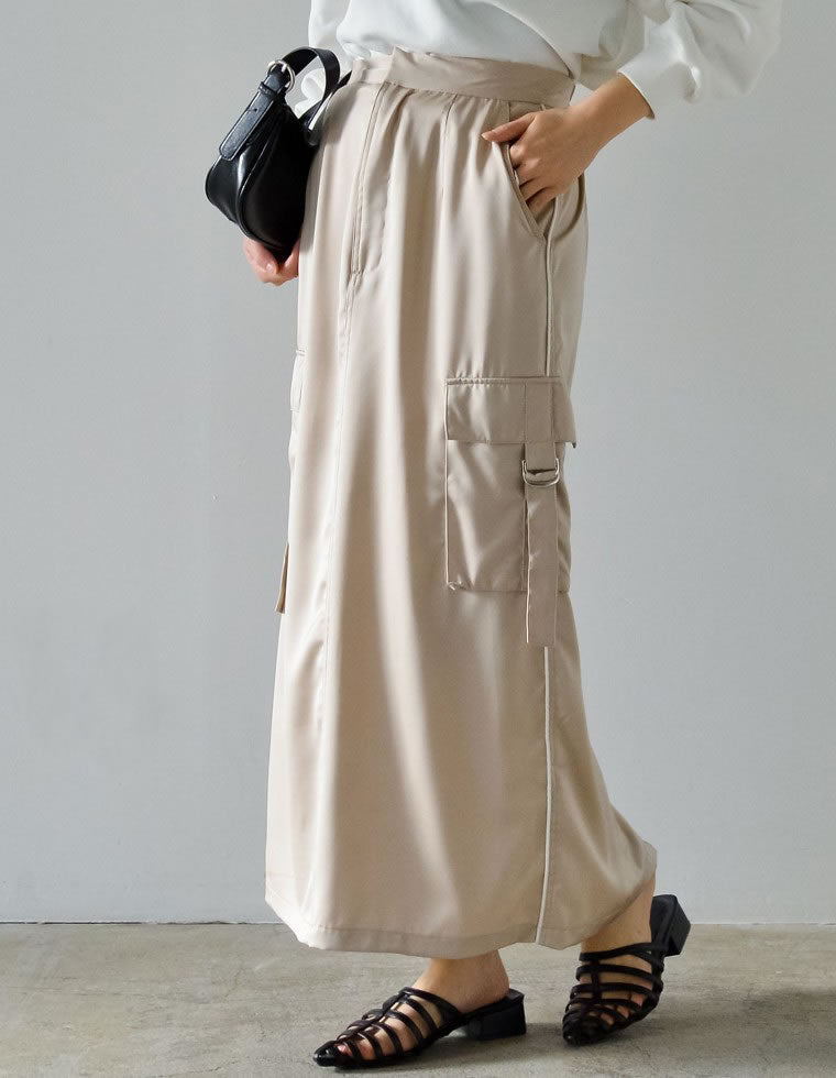 サテンカーゴスカート - スカート通販 | レディースファッション - Re ...
