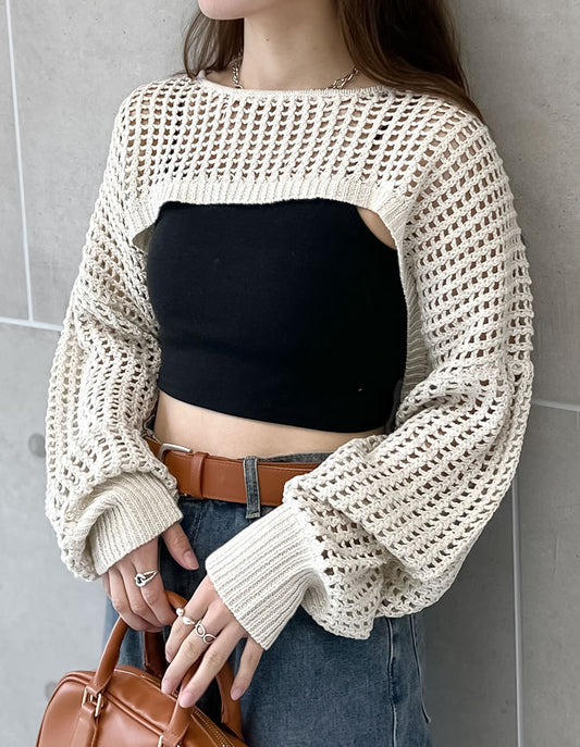 【限定TIME SALE 5%OFF ¥3,498⇒¥3,323】ショート丈ラメメッシュニットトップス トップス 人気レディースファッション通販 リエディ
