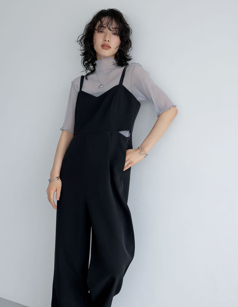 定価約3万　HER パイルカットオールインワン ネイビー カットツイルサイドカッティングデザインオールインワン