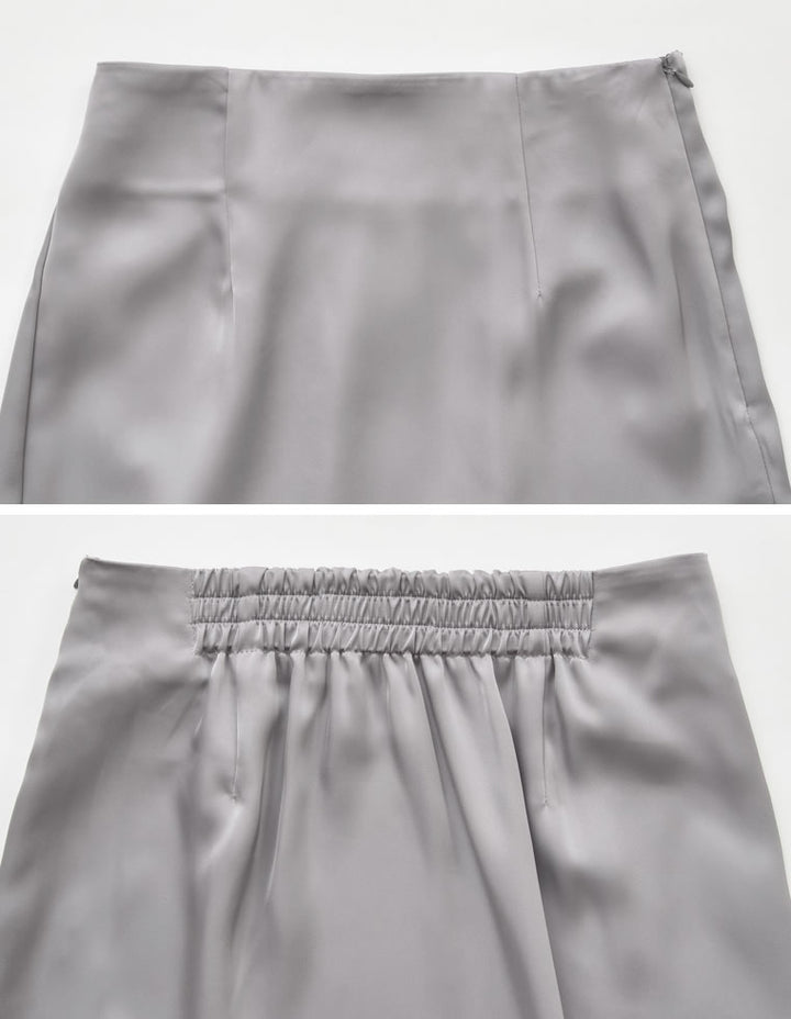 [低身長サイズ有]サテンナロースカート スカート レディースファッション通販 リエディ